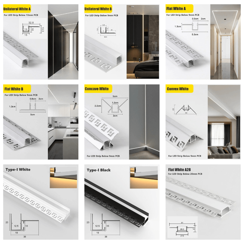 Types of Aluminum LED Profiles