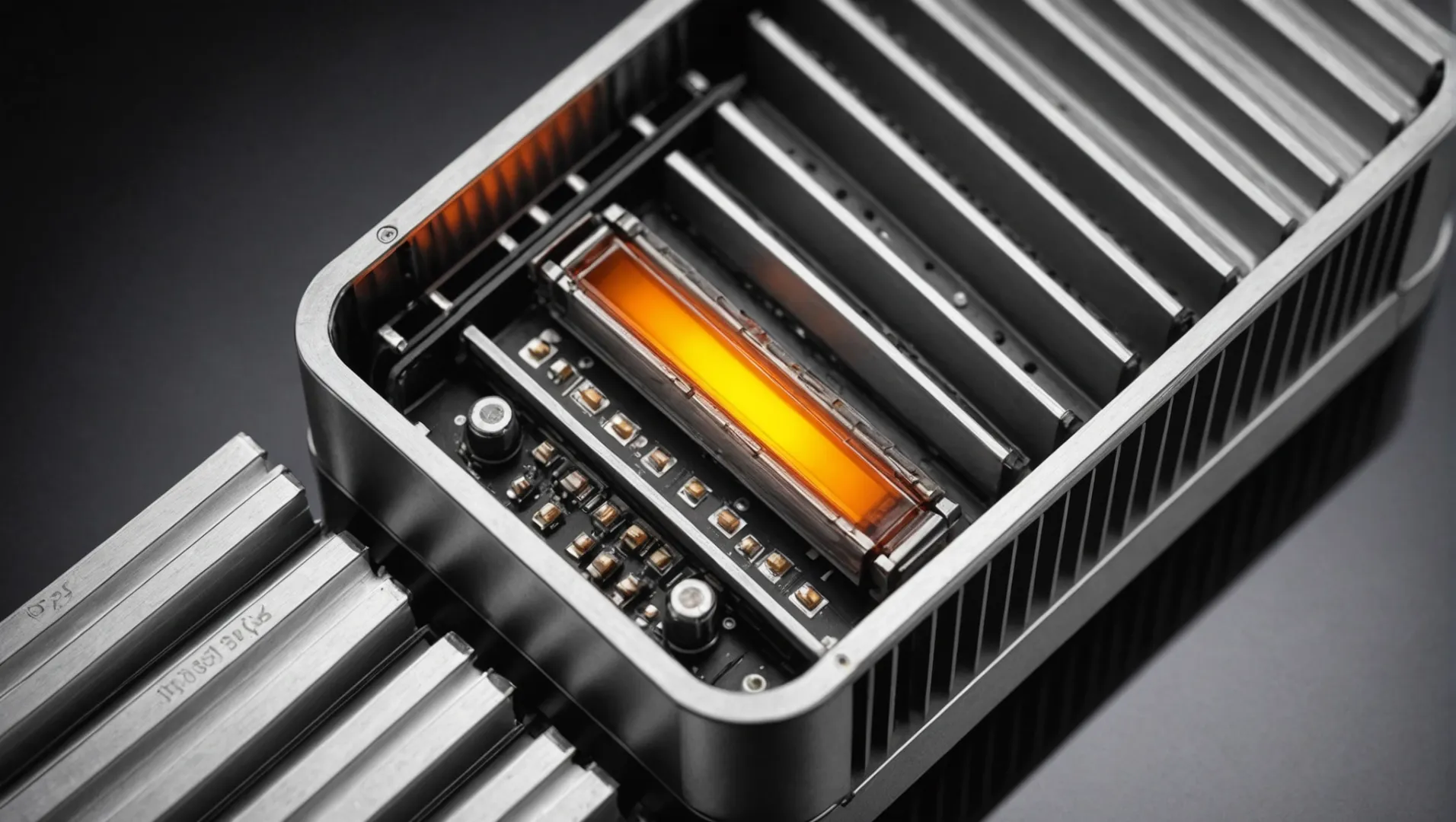 Aluminum heat sink in LED tube showing heat dissipation