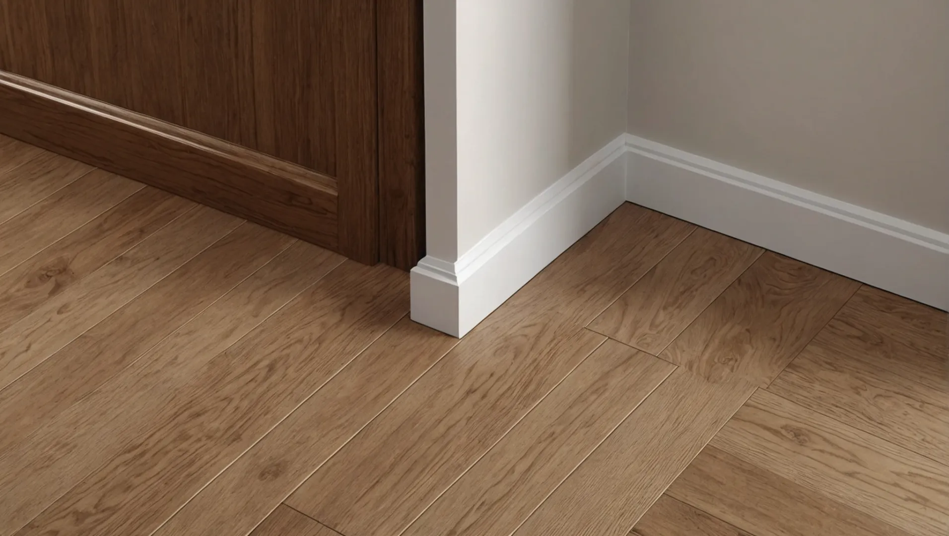 Various skirting boards next to different flooring types