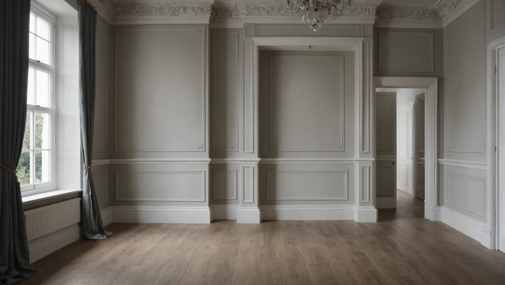 Interior showcasing both classic and modern architrave and skirting styles