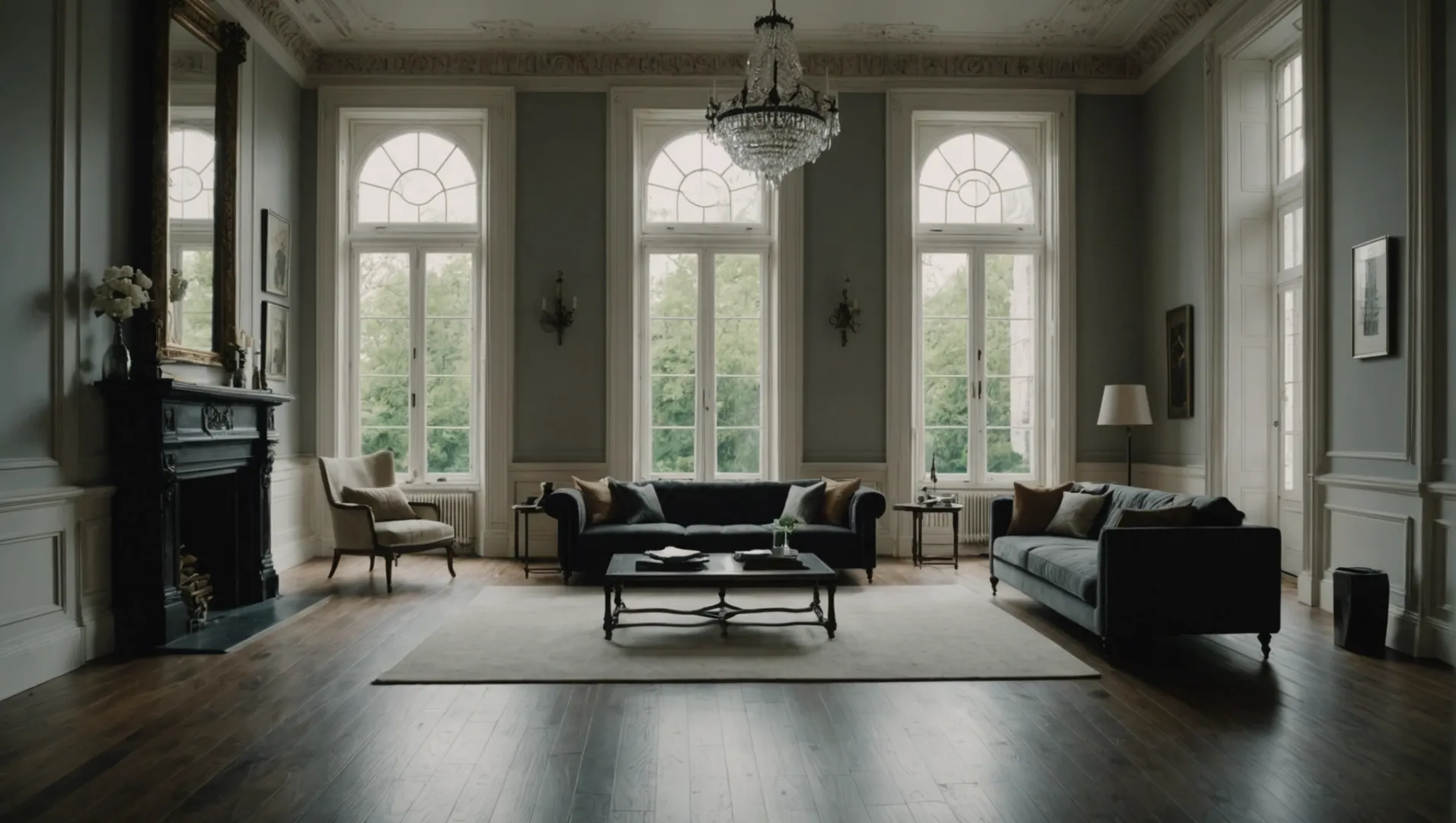 A living room with elegant skirting boards enhancing its aesthetic
