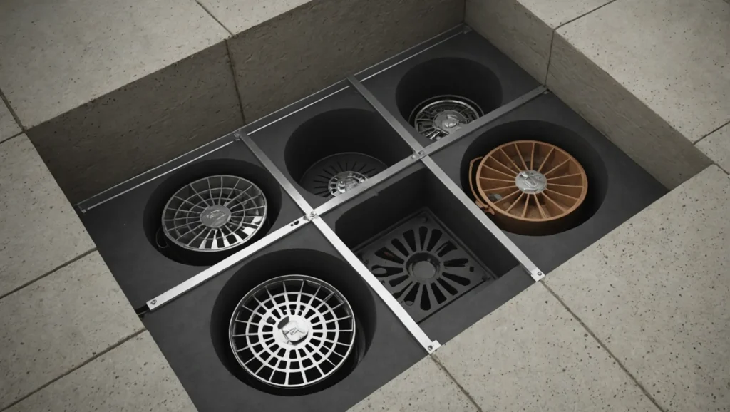 A floor drain and a floor trap side by side showing their differences