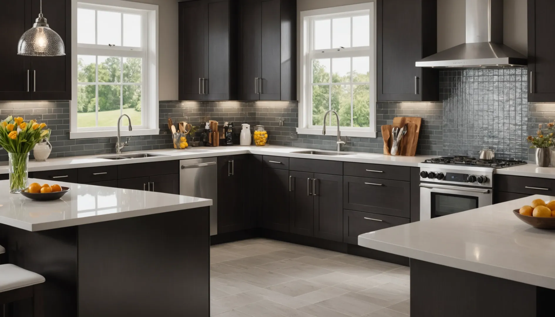 Kitchen backsplash with Schluter and bullnose trims comparison