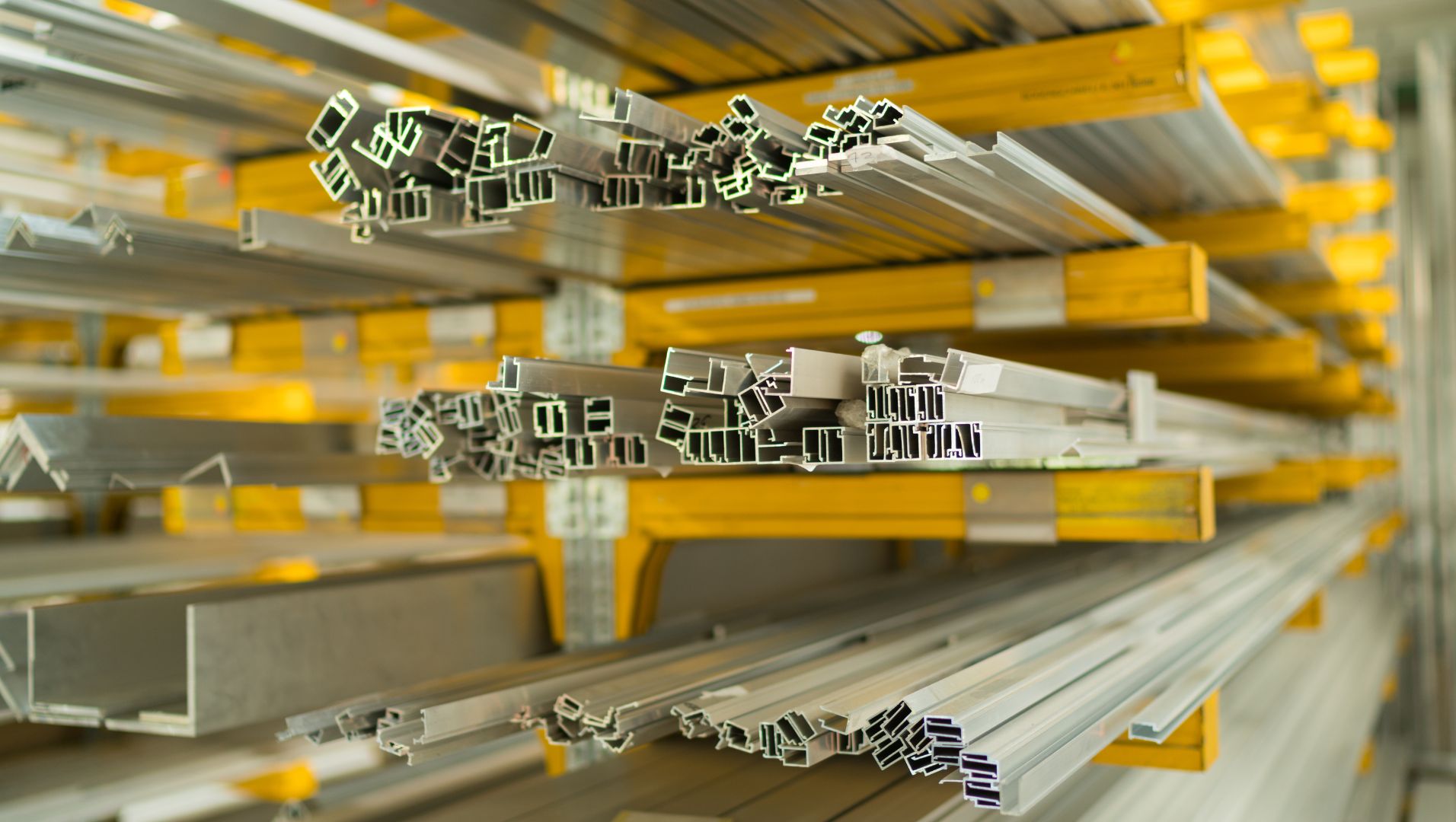 LED Aluminum Profiles Sourcing LED aluminum profiles being inspected in a warehouse