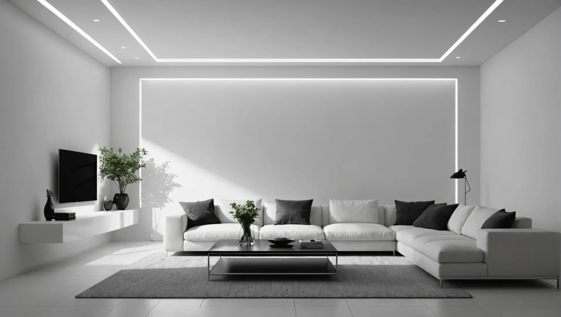 LED strip camouflaged against a matching colored wall
