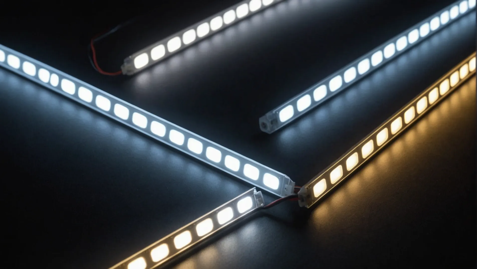 A comparison between LED strip lights and traditional incandescent bulbs, showcasing their efficiency and design.