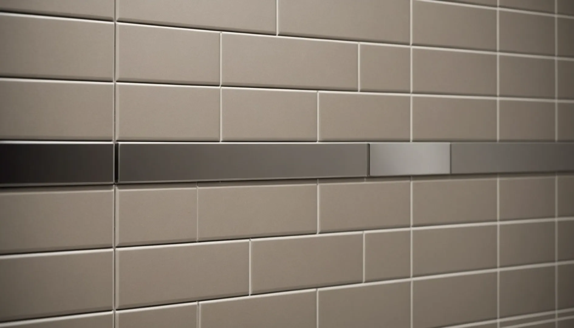 Close-up of modern bathroom with Schluter tile trim