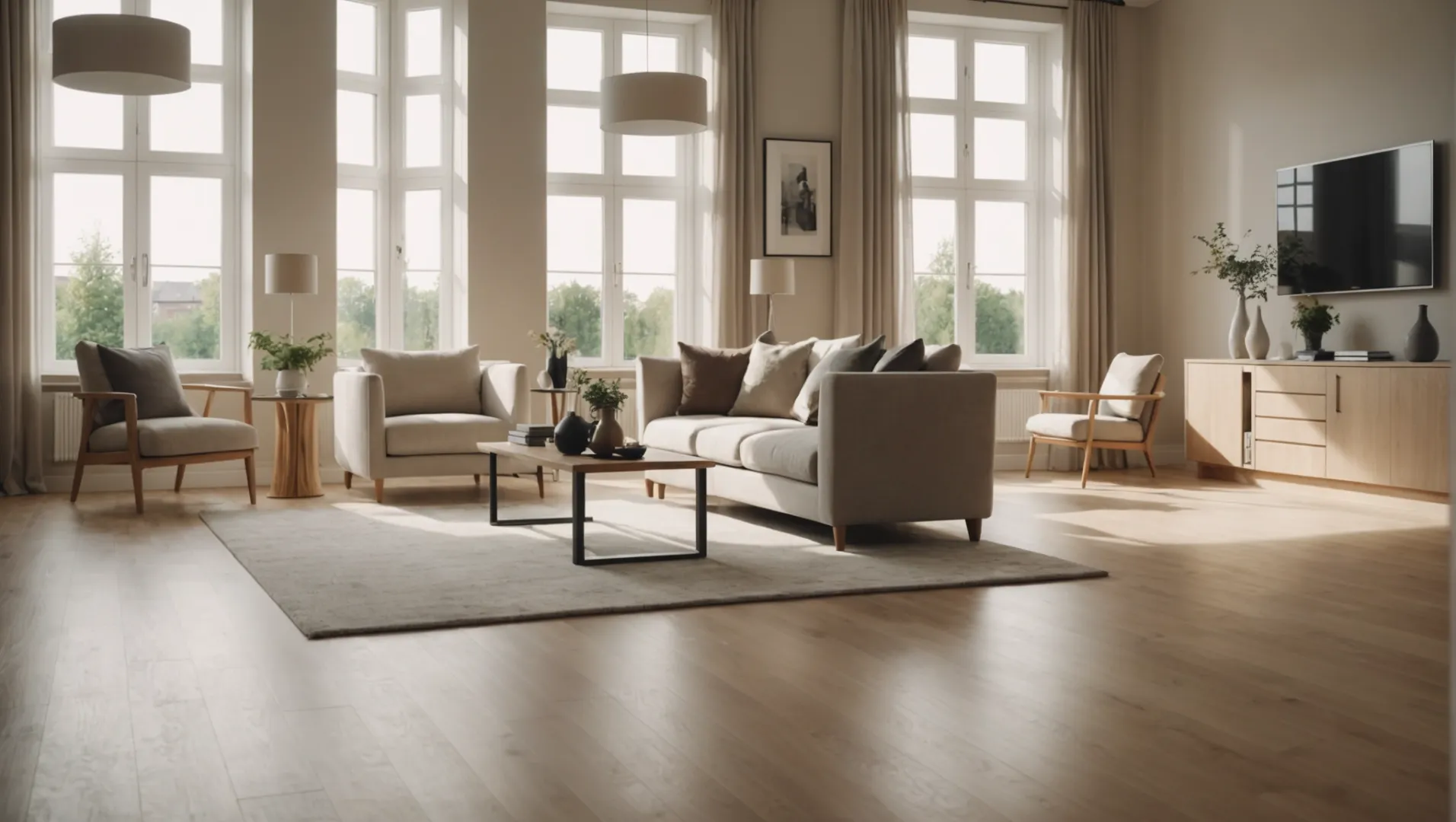 Modern home interior with elegant floor skirting