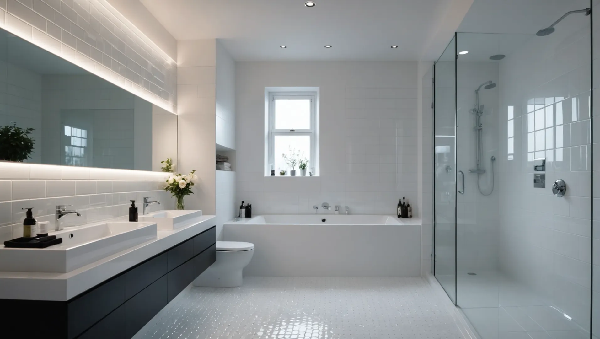 PVC tile trims in a modern bathroom setting