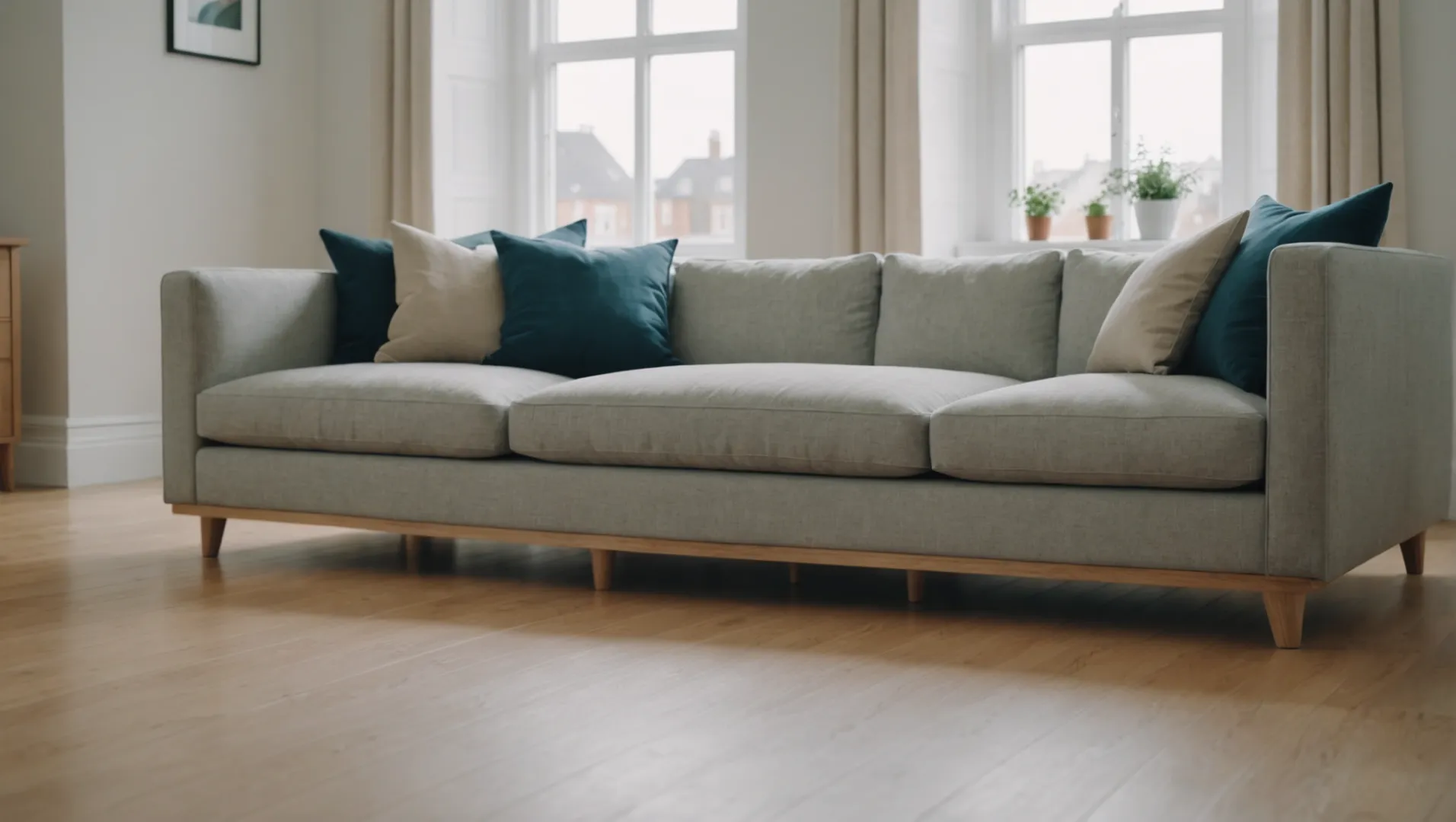 Modern living room with prominent skirting boards