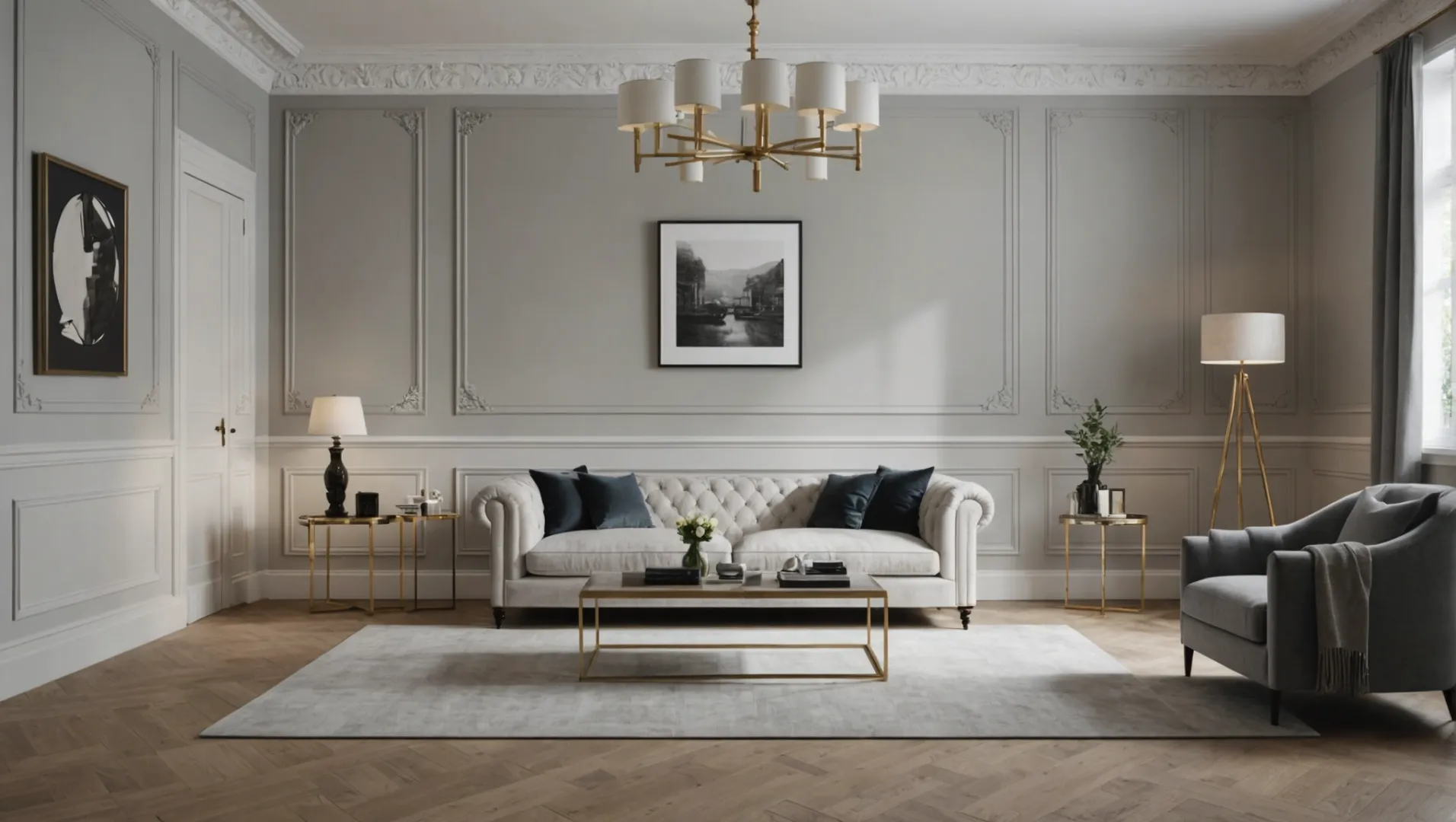 Room interior showcasing various skirting board heights