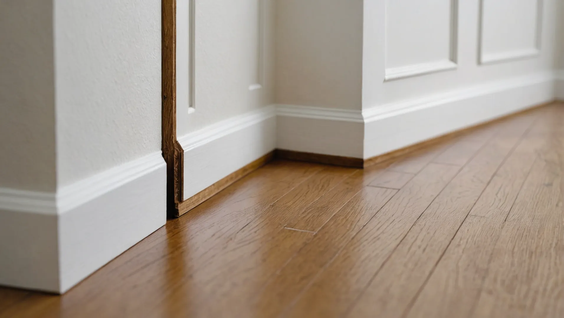 Various types of skirting boards leaning against a wall