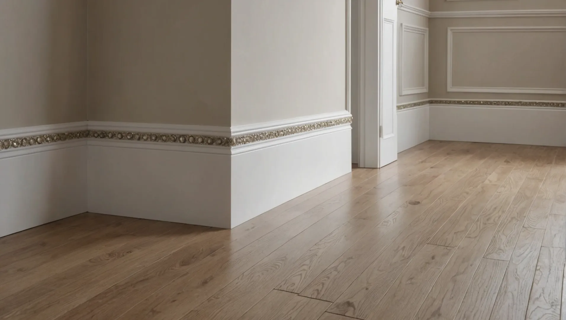 Comparison of skirting boards and beading in a home interior