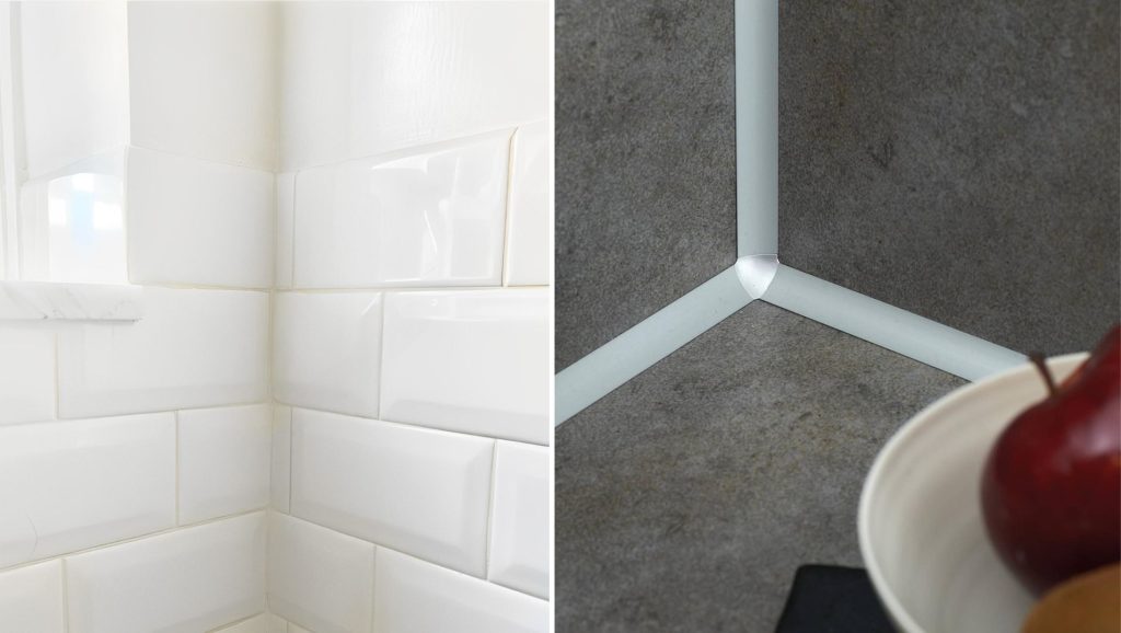Comparison of mitre tile edges and trims