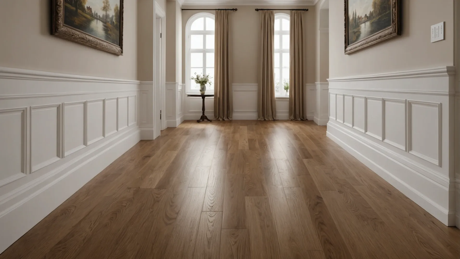 Comparison of traditional and contemporary skirting styles in a modern home interior.