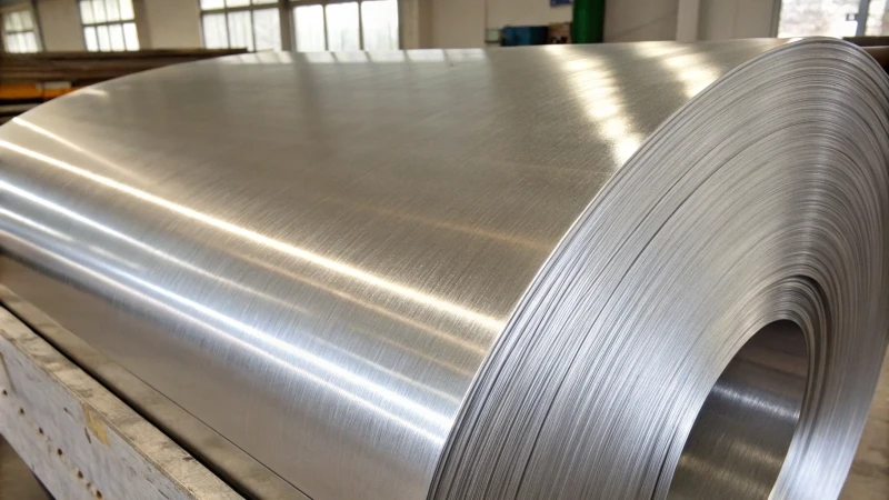 Close-up of stainless steel sheet metal showing texture and shine