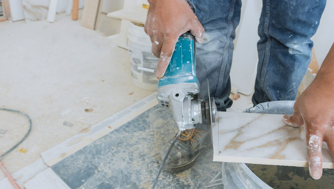 cut tiles with a grinder