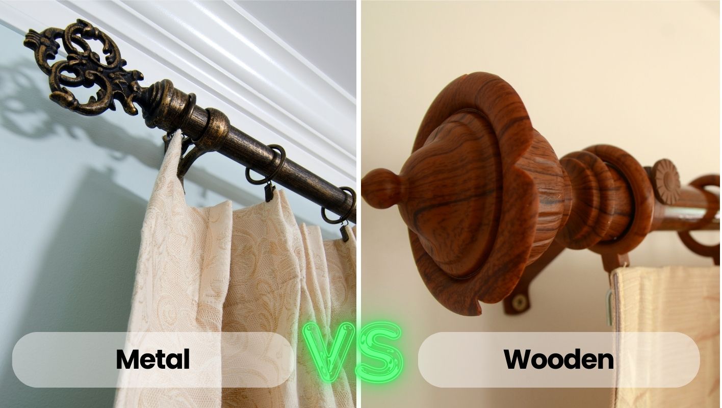 metal vs wooden curtain rods