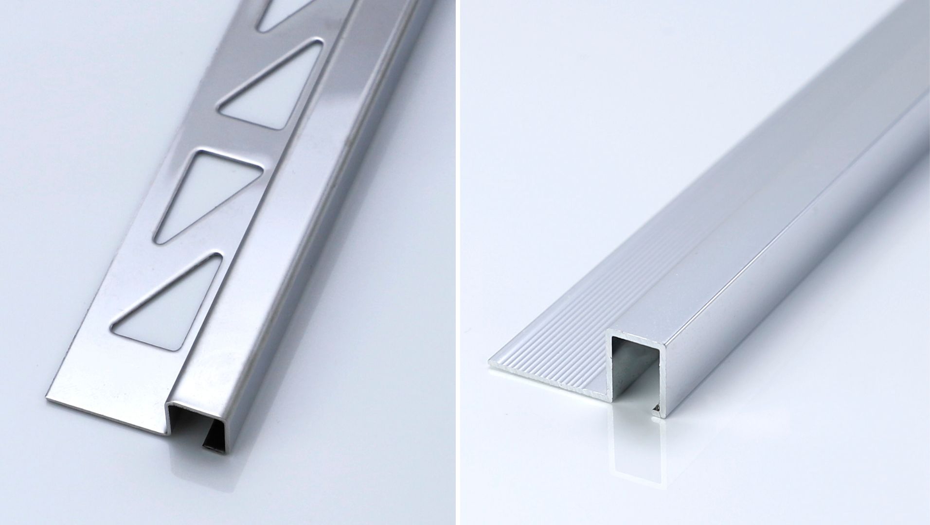 Close-up of stainless steel and aluminum surfaces showing durability differences