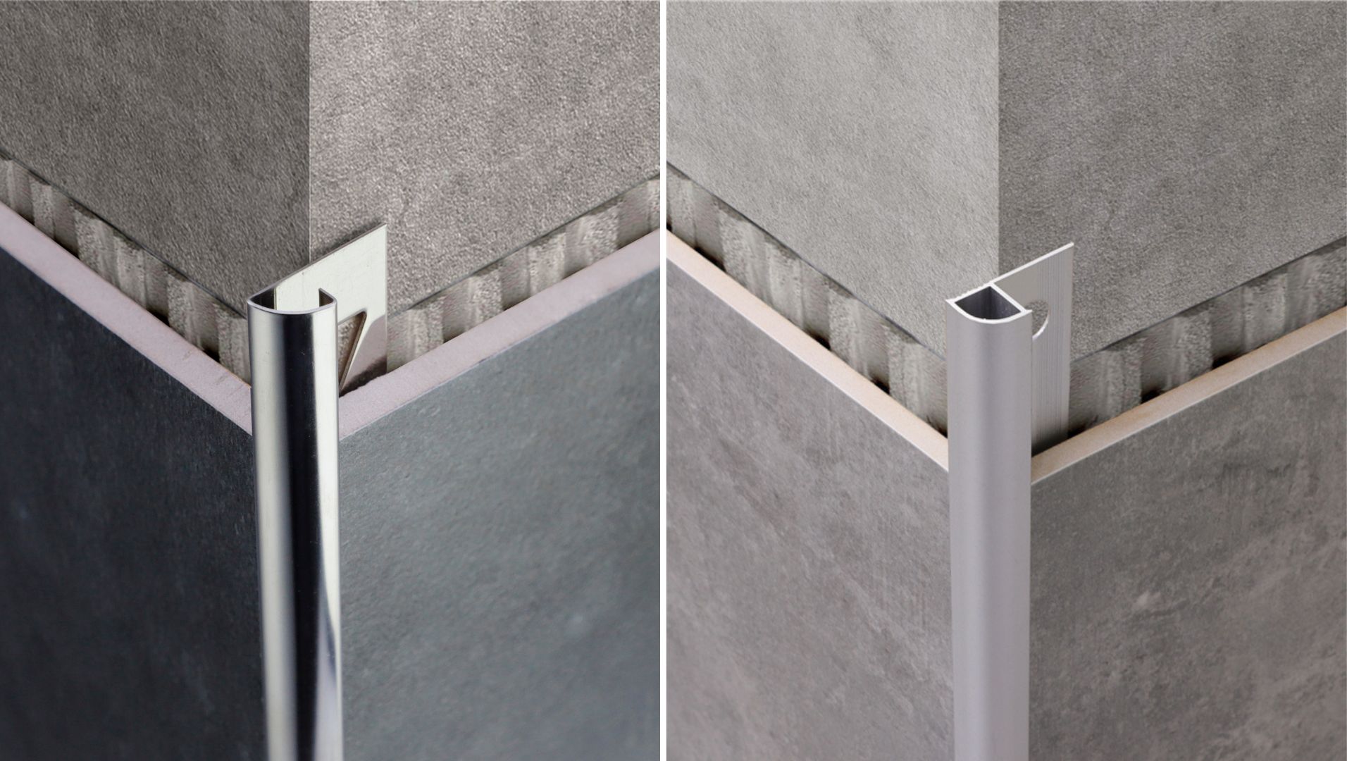 Stainless Steel vs Aluminum Tile Trim Stainless steel and aluminum tile trim comparison