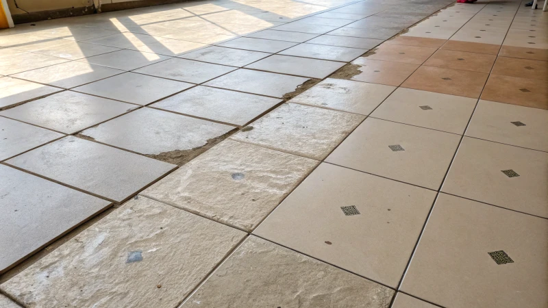 Comparison of tile installation techniques on a clean floor