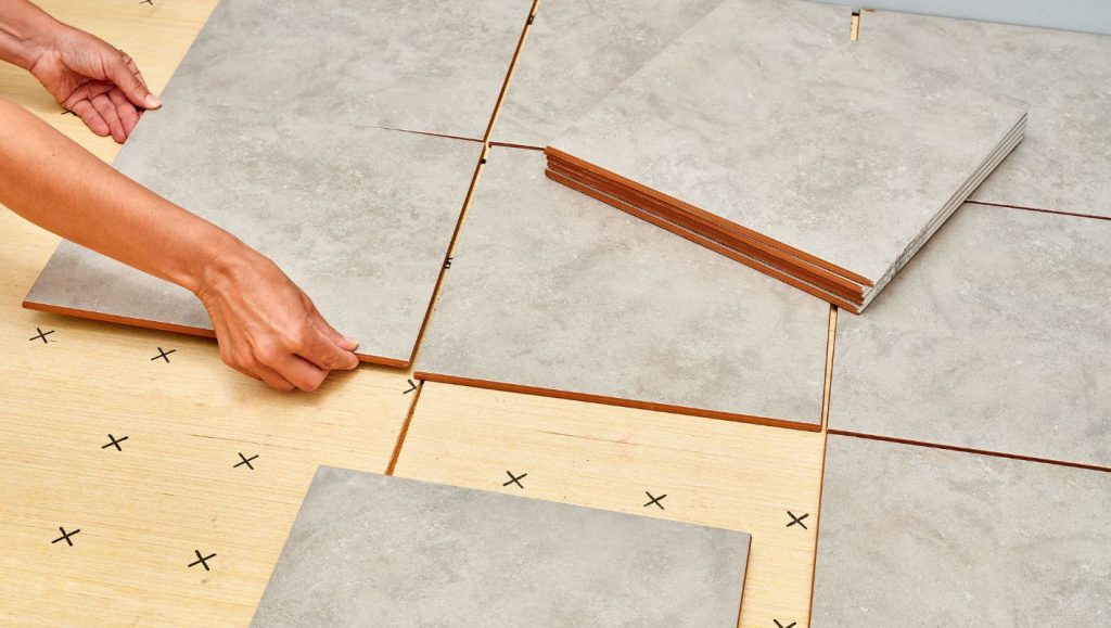 tile on wood