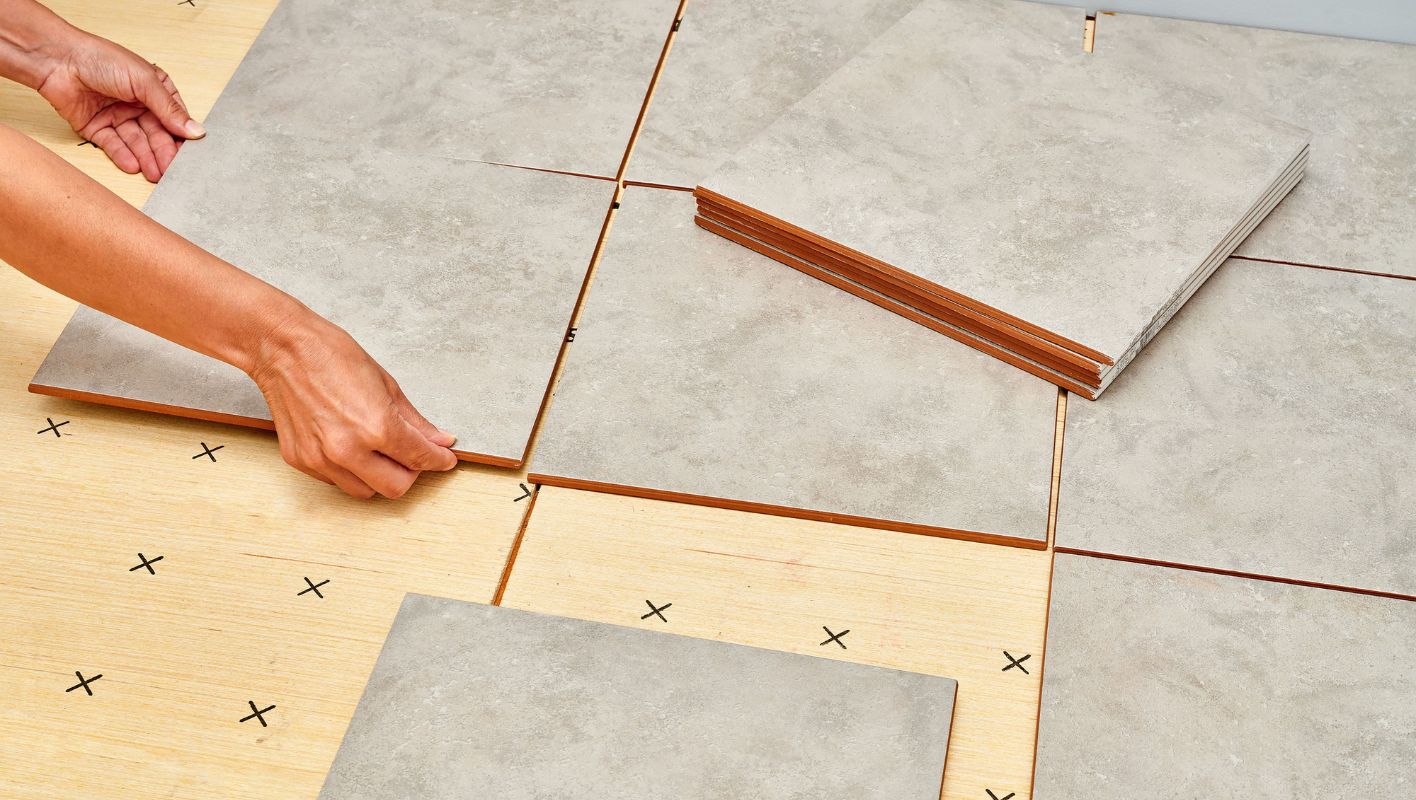 tile on wood