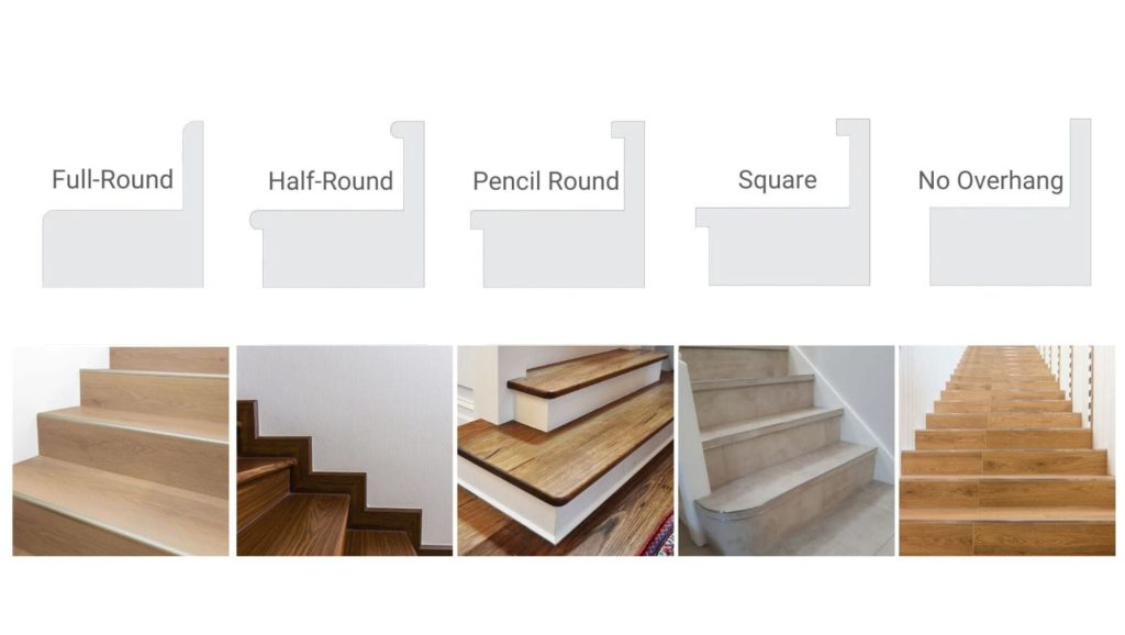 Different types of stair nosing