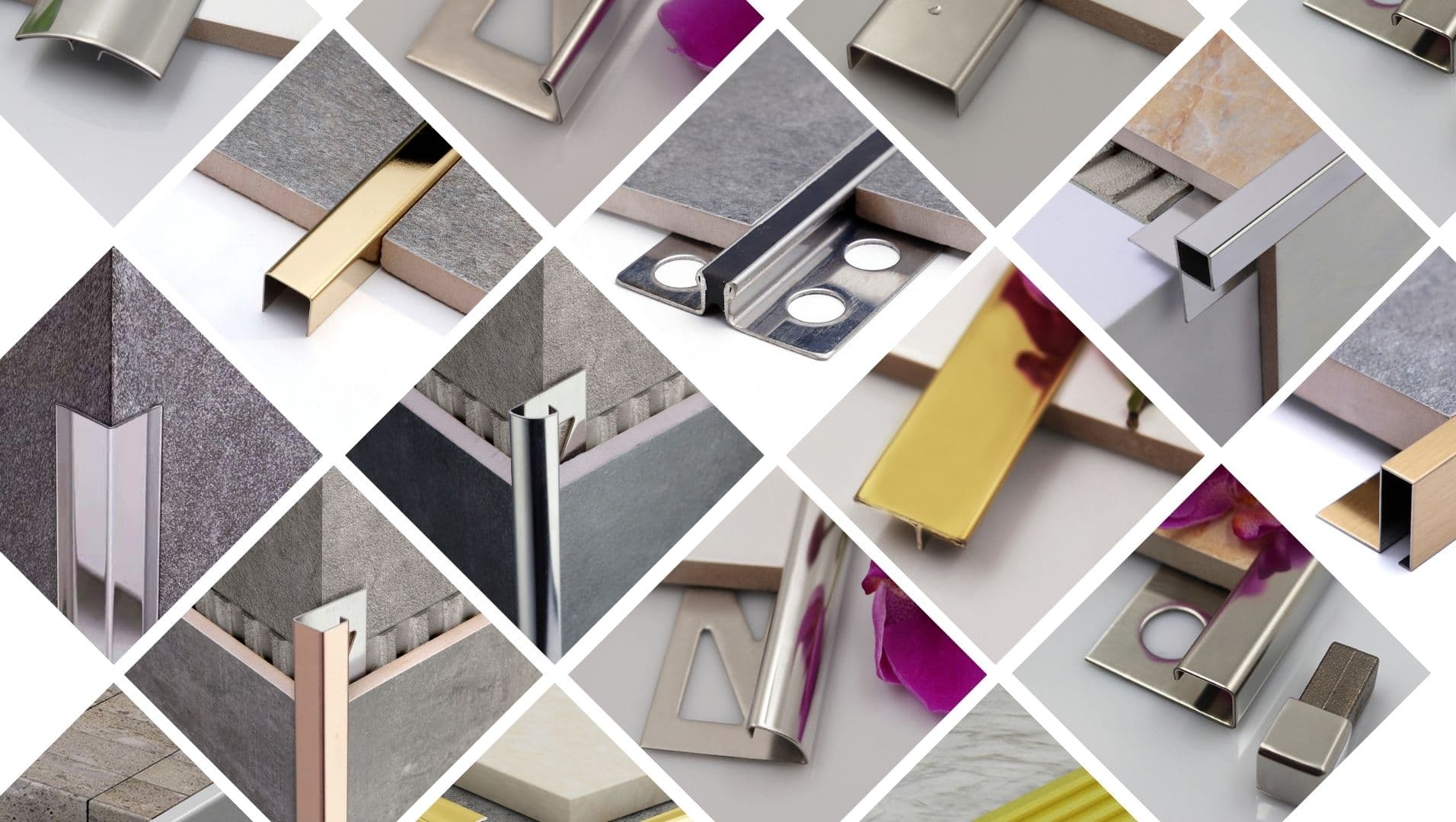 Various stainless steel tile trims