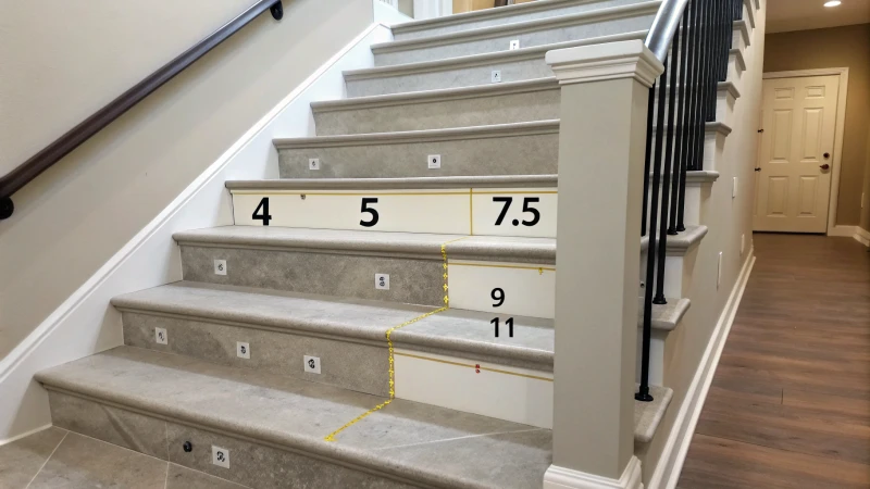 Photorealistic diagram of stair dimensions
