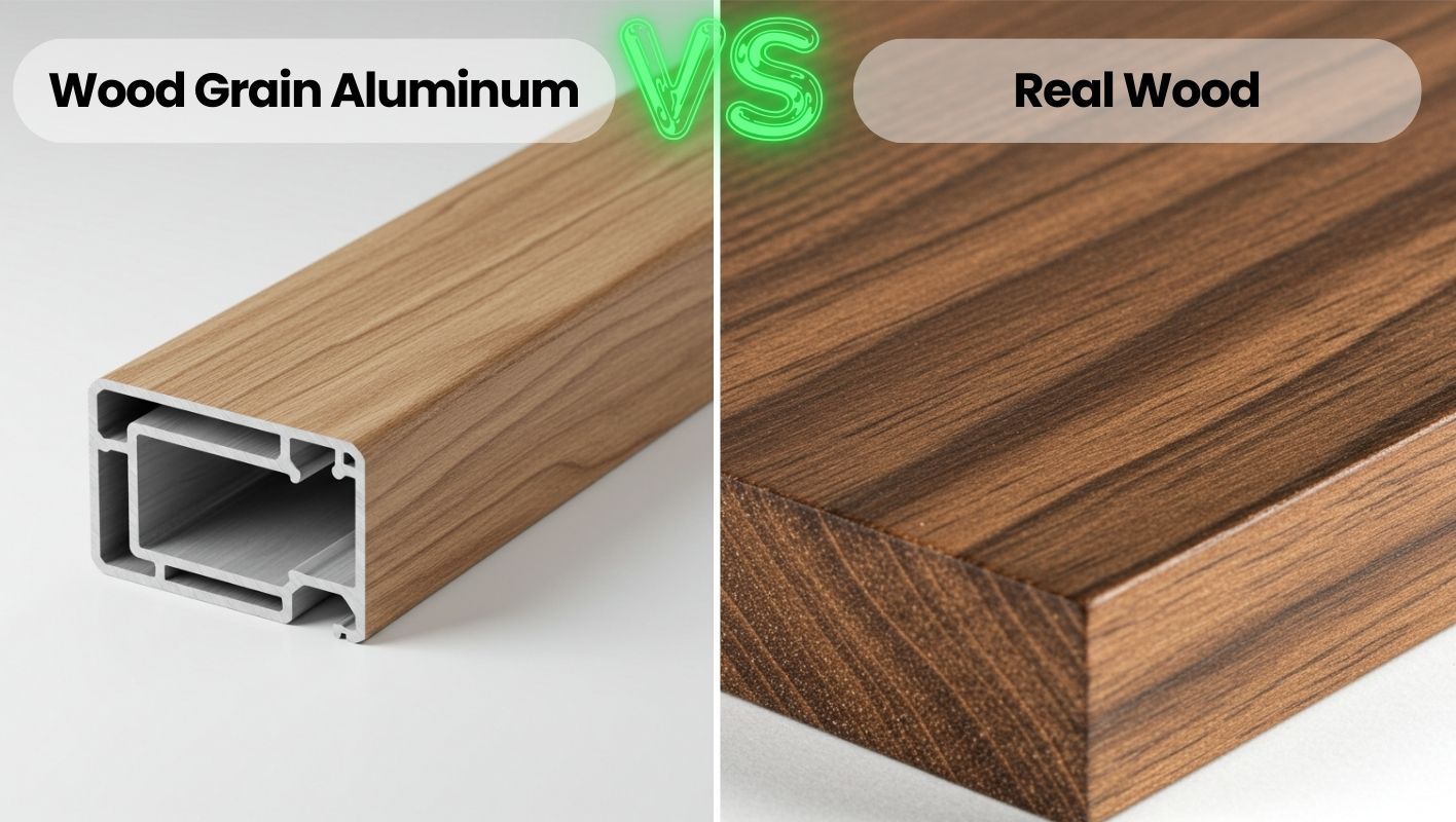 Wood Grain Aluminum vs Real Wood wood grain aluminum vs real wood